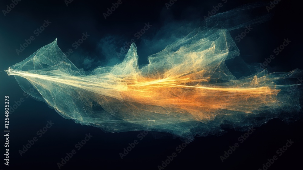Poster dynamic wisps of color dance gracefully in an ethereal display of light and movement, captivating th