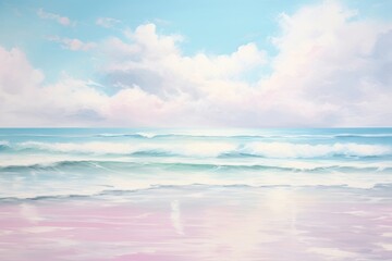 Obraz premium Serene ocean landscape sky tranquil peaceful.