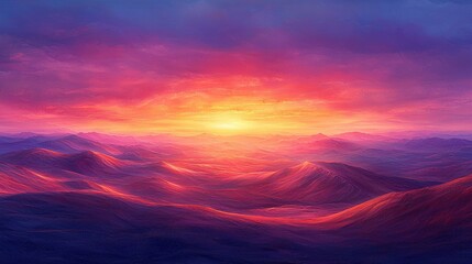 Majestic Sunrise Over Colorful Mountain Ranges