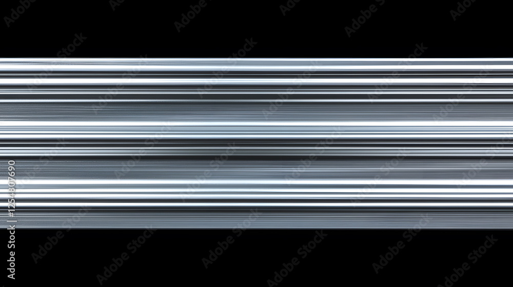 Aufkleber metallic surface with horizontal lines reflecting light in a smooth and sleek design on a black back