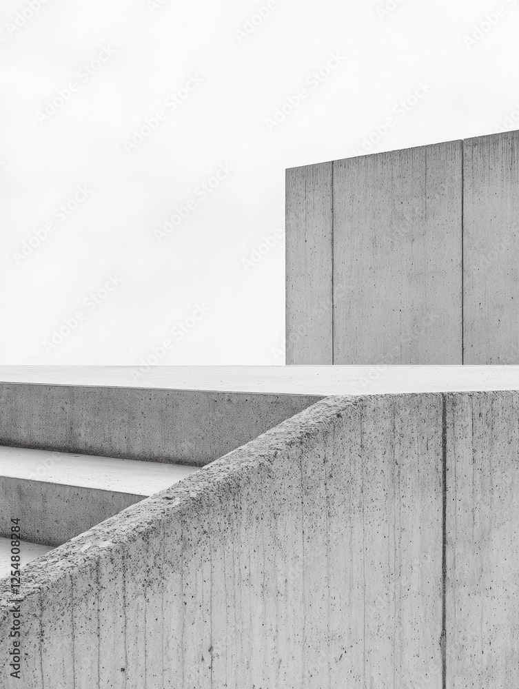 Aufkleber Concrete texture background showcasing minimalist architectural elements in a serene outdoor setting under a soft sky. Generative AI