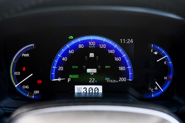 car​ instrument panel, car​ speed motor of​ night, car​ dashboard​ modern​ automobile...