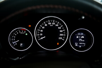 car​ instrument panel, car​ speed motor of​ night, car​ dashboard​ modern​ automobile...