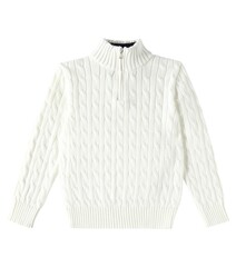 Obraz premium Knitted sweater for kids isolated on white background. Warm cotton woolen knitted sweater, clothes, jacket.