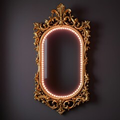 "Vintage Ornate Mirror with LED Lights
