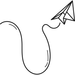 Paper Plane Dotted Line