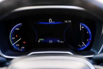 car​ instrument panel, car​ speed motor of​ night, car​ dashboard​ modern​ automobile...