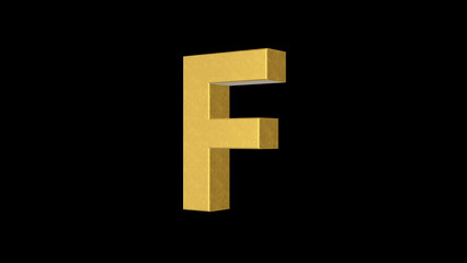 Obraz premium English alphabet Letter F 4k Illustration. Script text labels.