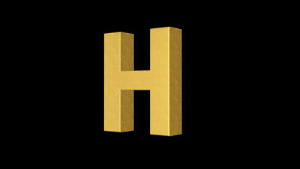 Fototapeta premium English alphabet Letter H 4k Illustration. Script text labels.