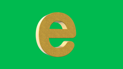 English alphabet Letter E 4k Illustration. Script text labels.