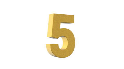 Numeric number 5 4k Illustration. Script text labels.
