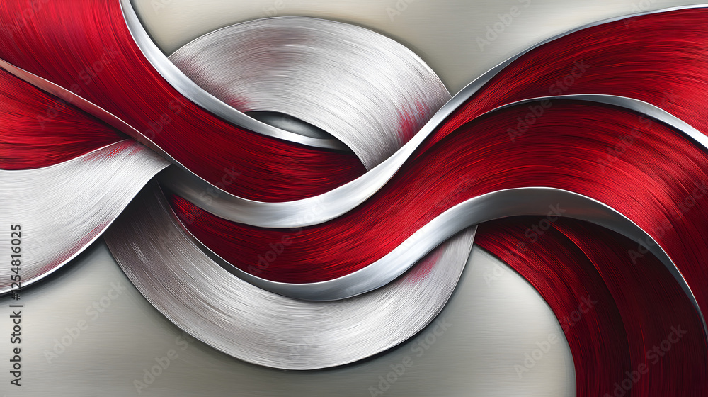 Aufkleber abstract design featuring a red and silver pattern with a deep ruby color scheme and intricate shape