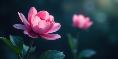 Obraz premium Delicate Pink Blooms in Soft Light, a Close-Up Study of Nature's Gentle Beauty