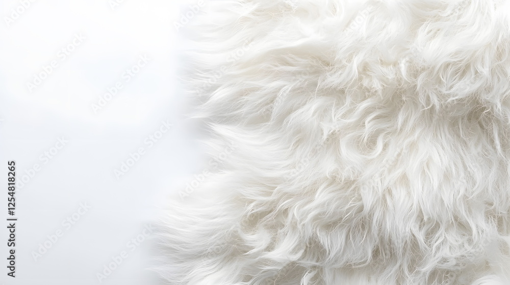 Poster fluffy white fur texture on a smooth surface creating a soft and inviting appearance.