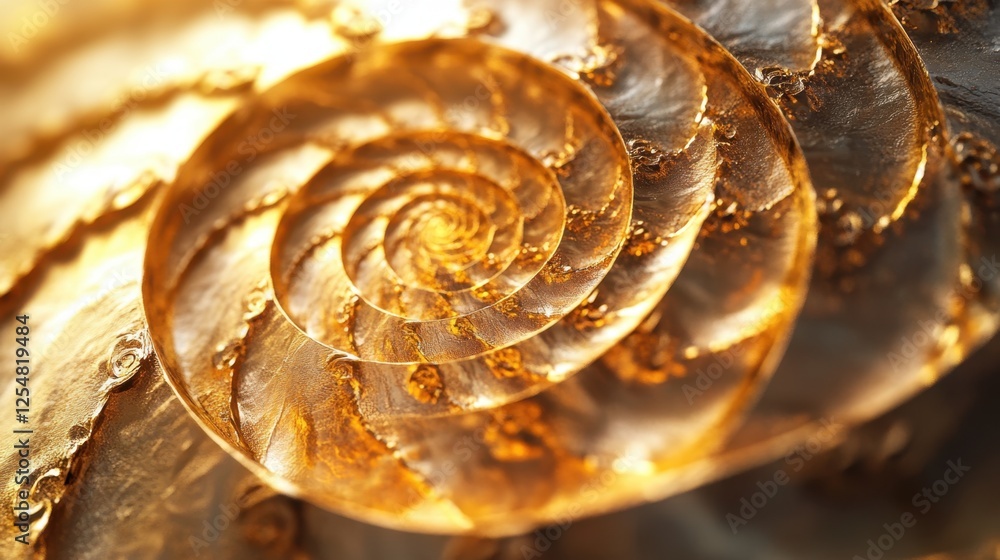 Poster intricate patterns of golden spirals create a mesmerizing visual feast in soft light and rich textur