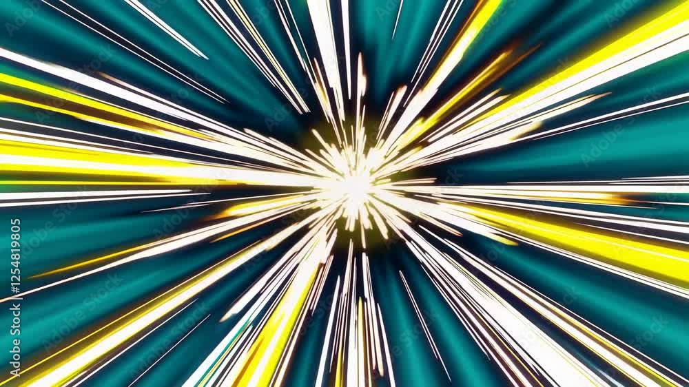 Poster Abstract explosion of light with dynamic lines, energy and speed concept