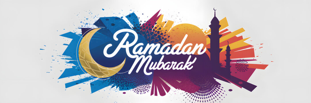 Colorful Ramadan Mubarak Banner
