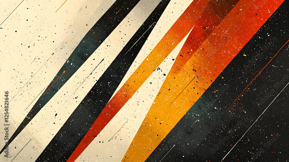 Aufkleber bold abstract lines in vibrant colors creating a dynamic and visually striking modern art piece.
