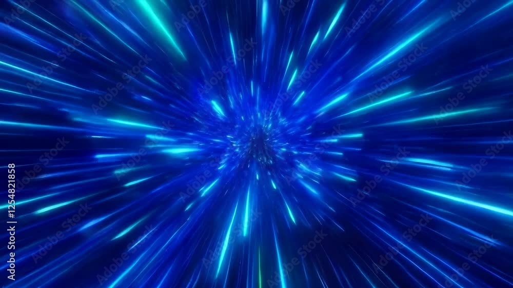 Poster dynamic abstract energy vibrant blue light streaks in motion create depth and speed