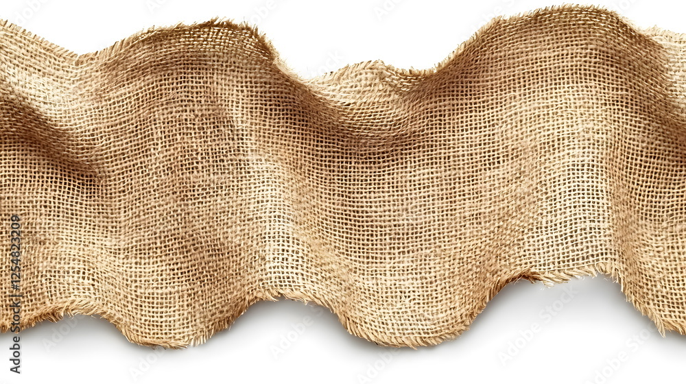 Aufkleber wavy burlap fabric texture in natural color with a soft appearance creating a rustic backdrop for de