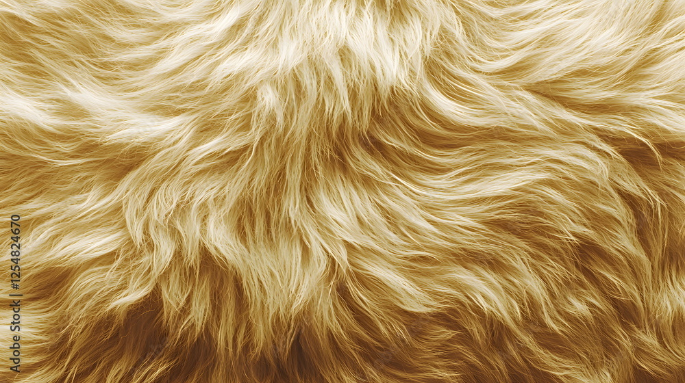 Poster soft golden fur texture background with wavy patterns and natural lighting creating a warm aesthetic
