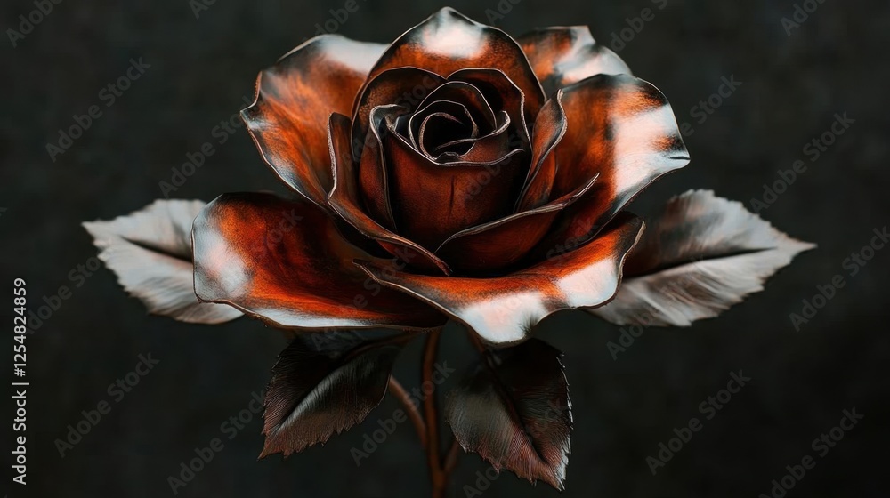 Poster exquisite artistic creation of a rose showcasing deep hues and intricate details captured in a uniqu