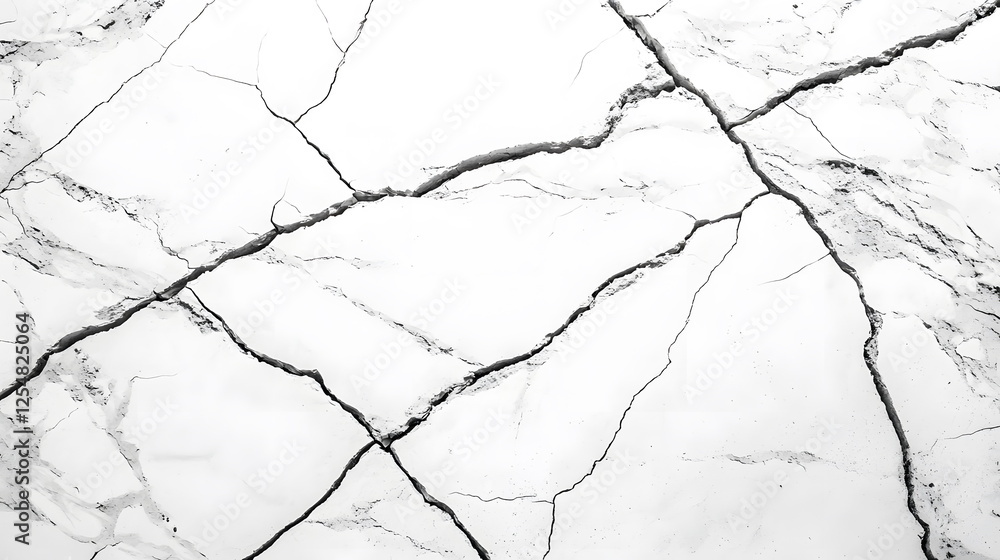 Poster white marble background with black veins and cracks creating a textured and elegant surface design.