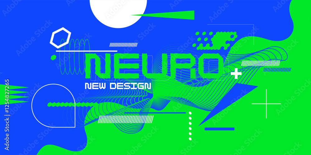 Poster abstract background with various bright geometric shapes. concise design. a composition of figures o