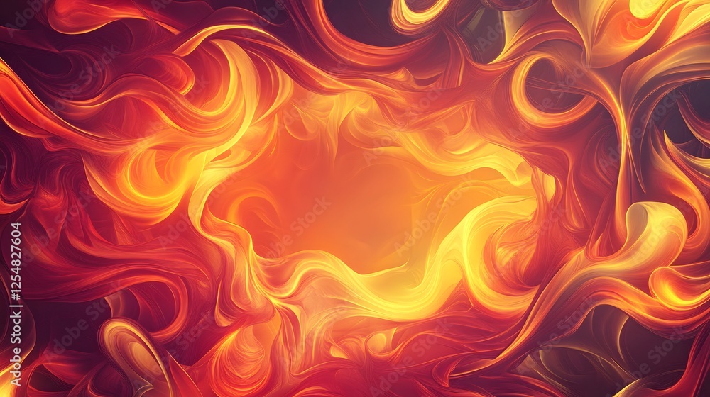 Poster abstract fiery swirls create a vibrant and dynamic image