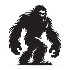Minimalist Yeti Design - Yeti Silhouette - Yeti Vector - Yeti Illustration.