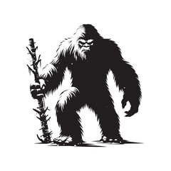 Minimalist Yeti Design - Yeti Silhouette - Yeti Vector - Yeti Illustration.