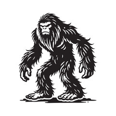 Minimalist Yeti Design - Yeti Silhouette - Yeti Vector - Yeti Illustration.