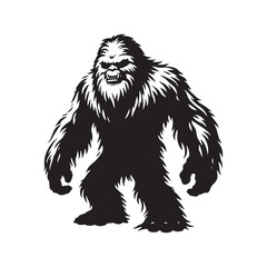 Minimalist Yeti Design - Yeti Silhouette - Yeti Vector - Yeti Illustration.