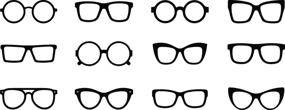 Stylish Sunglasses outline  vector art illustration.