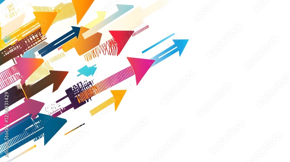 Poster abstract colorful arrows dynamic movement design