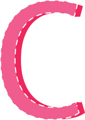 Knitted C Letter PInk 