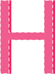 Knitted pink H letter