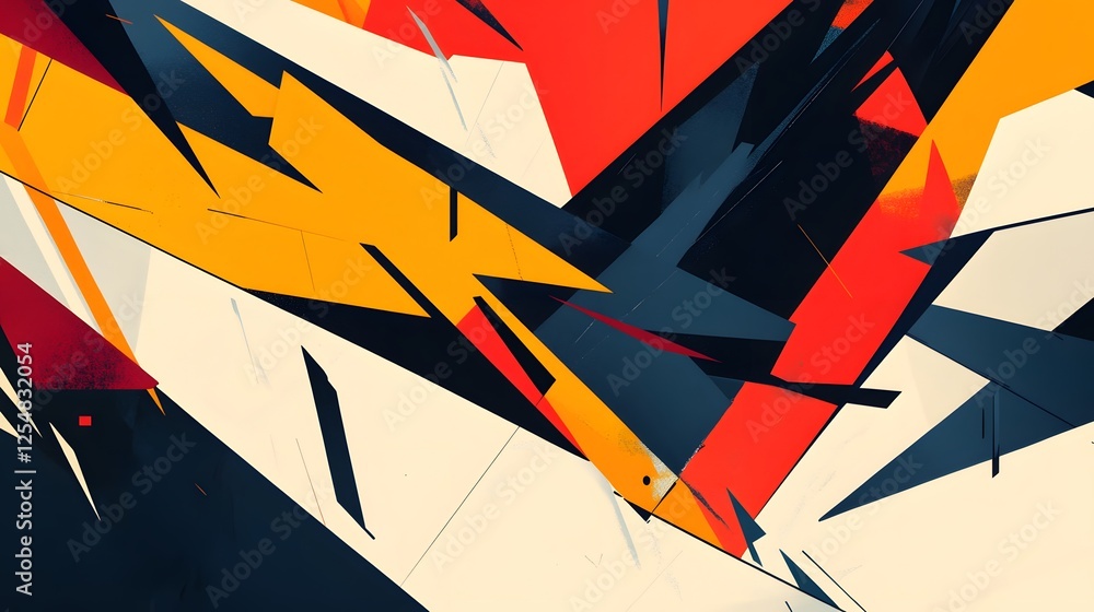 Aufkleber abstract geometric design featuring bold colors and sharp angles