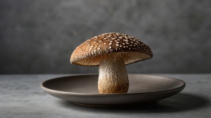 Elegant Shiitake Mushroom on a Simple Plate