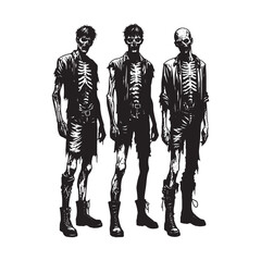Zombie Vector - Minimalist Zombie Silhouette - Zombie Illustration.