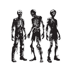 Zombie Vector - Minimalist Zombie Silhouette - Zombie Illustration.