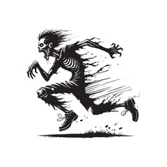 Zombie Vector - Minimalist Zombie Silhouette - Zombie Illustration.