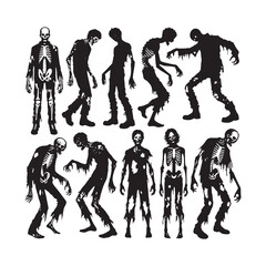 Zombie Vector - Minimalist Zombie Silhouette - Zombie Illustration.