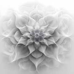 Fototapeta premium A minimal kaleidoscope design where only the negative spaces form delicate symmetrical shapes.