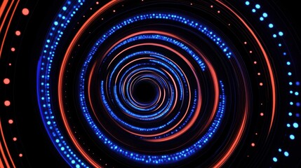 Dynamic Blue and Red Swirl of Lights Creating a Hypnotic Visual Experience in Dark Background
