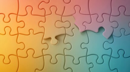 Fototapeta premium teamwork Puzzle Piece Abstract puzzle pieces in vibrant colors coming together, symbolizing unity and the contribution of every team member.