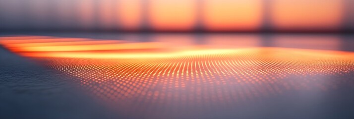 Fototapeta premium A minimalist, glowing grid structure barely visible over a soft gray base.