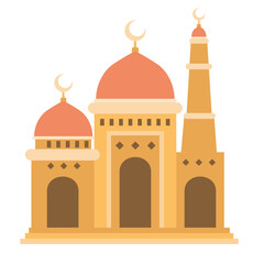 mosque elements flat vector
