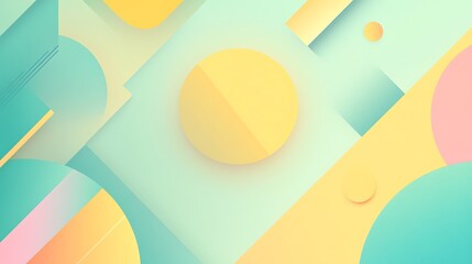 Abstract Pastel Shapes Geometric Design Background
