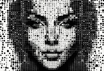 vector illustration of a man in black and white